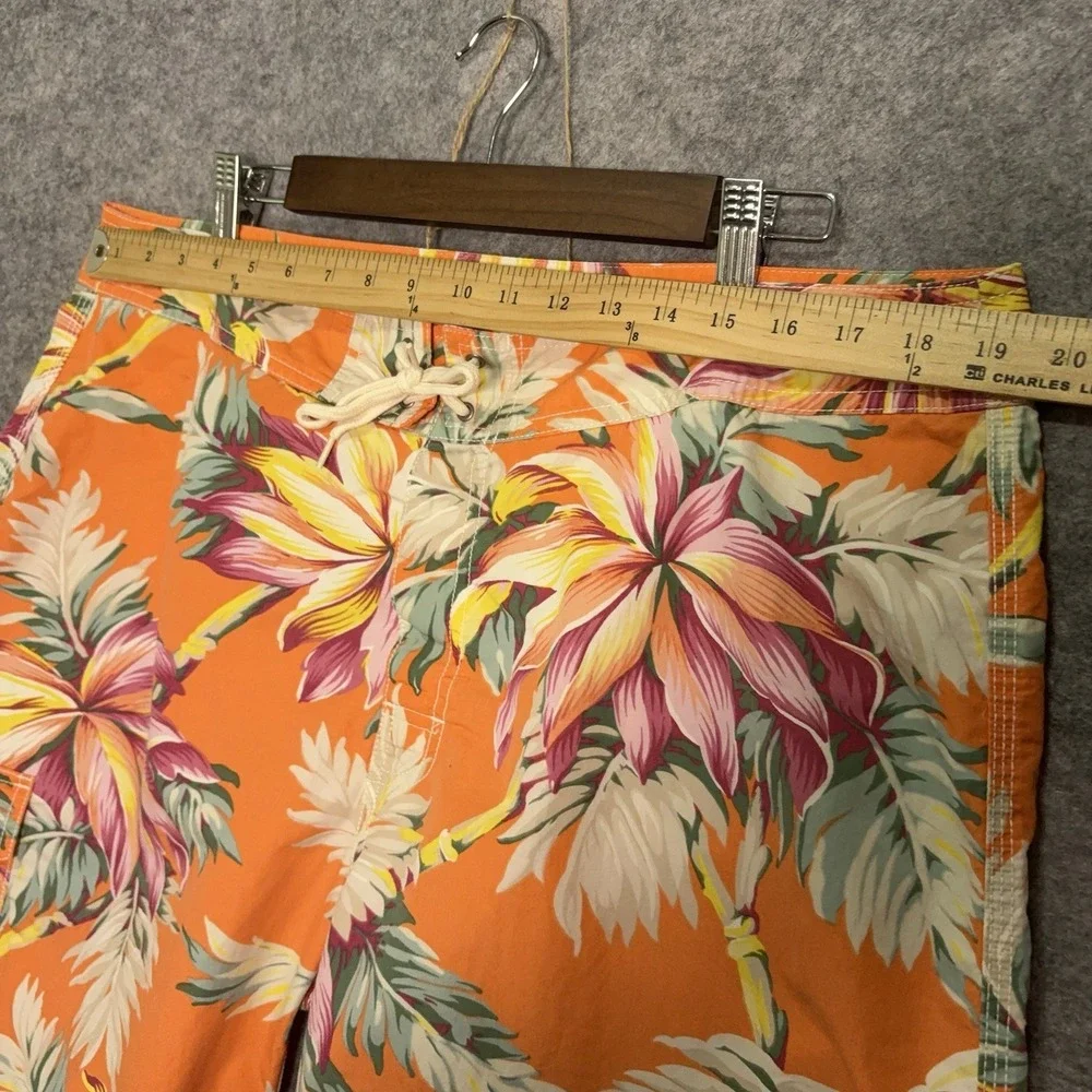 Polo Ralph Lauren Board‎ Shorts Mens 38 Orange Floral Pockets 11